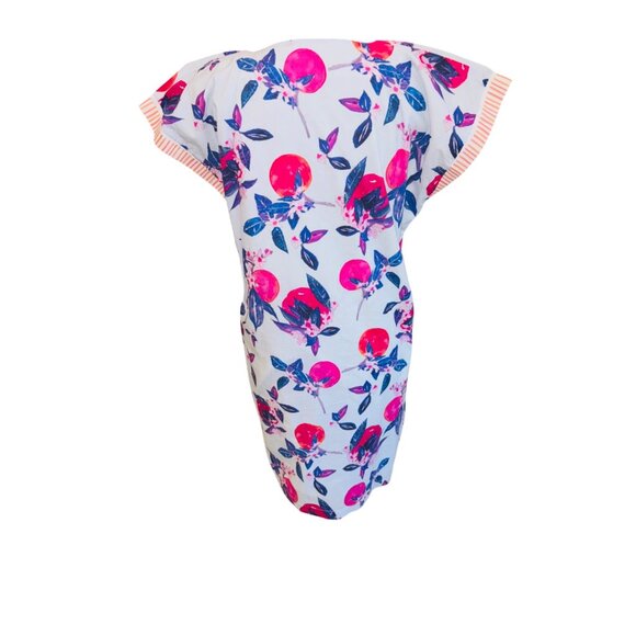 Brooke Wright Cotton Floral Print Apron Style Dress W/ Pockets M Artsy Resort - Picture 2 of 12